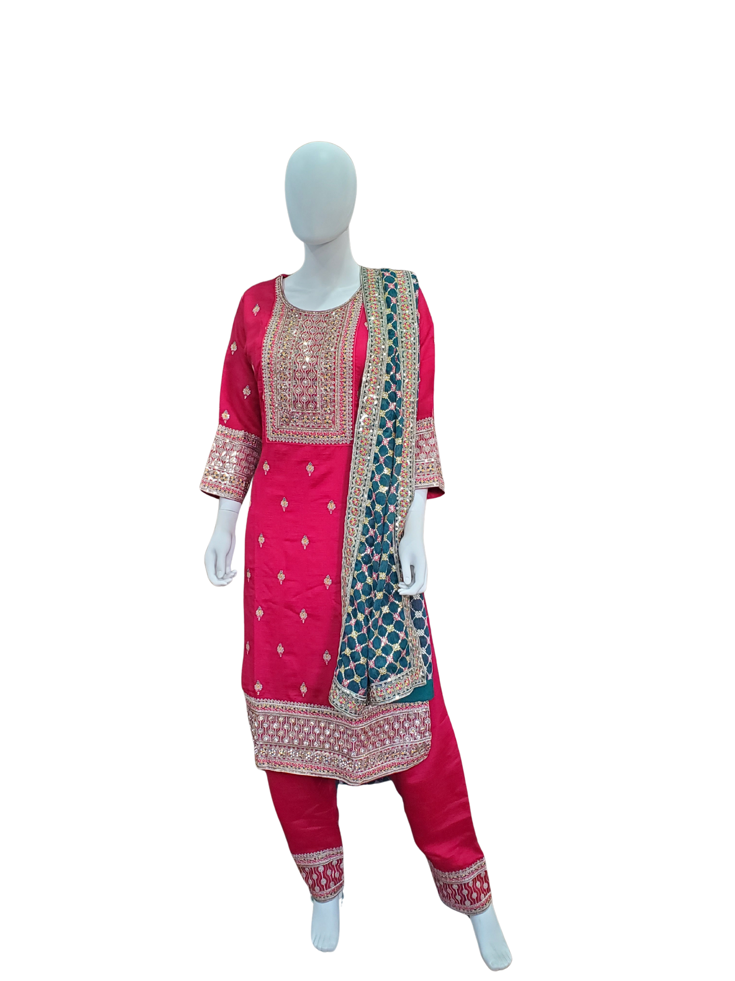 Deep Red and Dark Green